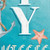 36" Aqua Blue And White Wood Sandy Kisses Porch Sign