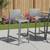 Set of Two 26" Gray Heavy Duty Plastic Low Back Outdoor Counter Height Bar Chairs
