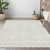 5' X 8' Ivory And Beige Geometric Washable Indoor Outdoor Area Rug Transitional Style - Ivory, Beige Color