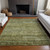 5' X 8' Olive Green And Brown Striped Washable Indoor Outdoor Area Rug