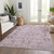 3' X 5' Pink Mauve And Blush Oriental Washable Indoor Outdoor Area Rug