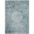 3' X 5' Teal Blue Aqua And Gray Oriental Washable Indoor Outdoor Area Rug