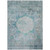 3' X 5' Teal Blue Aqua And Gray Oriental Washable Indoor Outdoor Area Rug