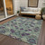 5' X 8' Blue And Purple Geometric Washable Indoor Outdoor Area Rug