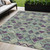 5' X 8' Blue And Purple Geometric Washable Indoor Outdoor Area Rug