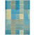 5' X 8' Teal Blue Orange And Sky Blue Striped Washable Indoor Outdoor Area Rug