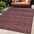5' X 8' Merlot Striped Washable Non Skid Indoor Outdoor Area Rug