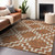 5' X 8' Brown And Ivory Geometric Washable Indoor Outdoor Area Rug Transitional Style - Brown, Ivory Color