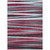 5' X 8' Burgundy Ivory And Blue Striped Washable Indoor Outdoor Area Rug
