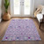 5' X 8' Lavender Ivory And Blue Geometric Washable Indoor Outdoor Area Rug