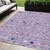 5' X 8' Lavender Ivory And Blue Geometric Washable Indoor Outdoor Area Rug