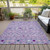 5' X 8' Lavender Ivory And Blue Geometric Washable Indoor Outdoor Area Rug