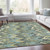 3' X 5' Sage And Artichoke Green Abstract Washable Indoor Outdoor Area Rug