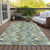 3' X 5' Sage And Artichoke Green Abstract Washable Indoor Outdoor Area Rug