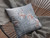 18” Gray Orange Boho Bird Suede Throw Pillow