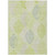 3' X 5' Artichoke Green And Ivory Floral Washable Indoor Outdoor Area Rug