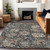 5' X 8' Taupe Blue And Beige Geometric Washable Indoor Outdoor Area Rug - Taupe, Blue, Beige
