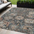 5' X 8' Taupe Blue And Beige Geometric Washable Indoor Outdoor Area Rug - Taupe, Blue, Beige