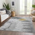5' X 8' Gray Silver And Charcoal Abstract Washable Indoor Outdoor Area Rug Transitional Style - Gray, Silver, Charcoal Color