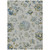 3' X 5' Taupe Navy Blue And Denim Blue Floral Washable Indoor Outdoor Area Rug