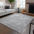 3' X 5' Gray Ivory And Silver Abstract Washable Indoor Outdoor Area Rug