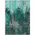 5' X 8' Teal Blue Aqua And Gray Abstract Washable Indoor Outdoor Area Rug