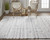 2' X 3' Ivory And Gray Striped Shag Hand Woven Area Rug