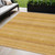 5' X 8' Wheat And Gold Striped Washable Indoor Outdoor Area Rug