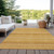 5' X 8' Wheat And Gold Striped Washable Indoor Outdoor Area Rug