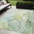 5' X 8' Green Abstract Washable Non Skid Indoor Outdoor Area Rug - Green