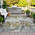 3' X 5' Pewter And Silver Abstract Washable Indoor Outdoor Area Rug - Pewter, Silver