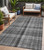 5' X 8' Gray Plaid Washable Non Skid Indoor Outdoor Area Rug - 608219245016