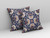 18" X 18" Blue And White Floral Blown Seam Suede Throw Pillow