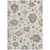 3' X 5' Ivory Brown And Blue Floral Washable Indoor Outdoor Area Rug
