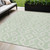 5' X 8' Mint Green And Ivory Geometric Washable Indoor Outdoor Area Rug - Mint Green, Ivory