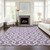 3' X 5' Purple And Ivory Geometric Washable Indoor Outdoor Area Rug
