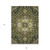 3' X 5' Olive Green Ivory And Brown Oriental Washable Indoor Outdoor Area Rug