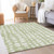 5' X 8' Artichoke Green And Ivory Abstract Washable Indoor Outdoor Area Rug - 608219057602