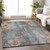 5' X 8' Gray And Beige Floral Washable Indoor Outdoor Area Rug