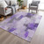 5' X 8' Lavender And Ivory Abstract Washable Indoor Outdoor Area Rug - Lavender, Ivory