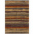 5' X 8' Chocolate Beige And Copper Striped Washable Indoor Outdoor Area Rug