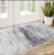 3' X 5' Black and White Abstract Non Skid Area Rug