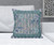 20" x 20" Blue and Gray Peacock Blown Seam Floral Indoor Outdoor Throw Pillow Decor