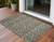 2' X 3' Taupe and Beige Damask Washable Non Skid Indoor Outdoor Area Rug