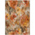 3' X 5' Orange And Gray Floral Washable Indoor Outdoor Area Rug - Orange, Gray