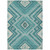 3' X 5' Teal Blue And Ivory Tribal Washable Indoor Outdoor Area Rug