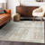 3' X 5' Taupe And Ivory Abstract Washable Indoor Outdoor Area Rug