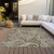 3' X 5' Chocolate Beige And Ivory Paisley Washable Indoor Outdoor Area Rug