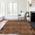 3' X 5' Orange Copper And Brown Floral Washable Indoor Outdoor Area Rug