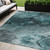 5' X 8' Teal Blue Aqua And Gray Abstract Washable Indoor Outdoor Area Rug - 608219108588